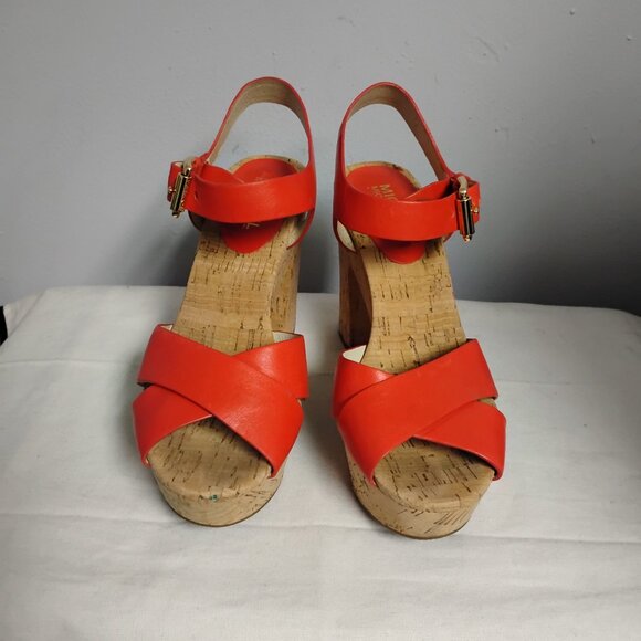 ❤️MICHAEL KORS NATALIA MANDARIN OPEN TOE PLATFORM SANDALS SHOES 7.5 - Picture 4 of 13